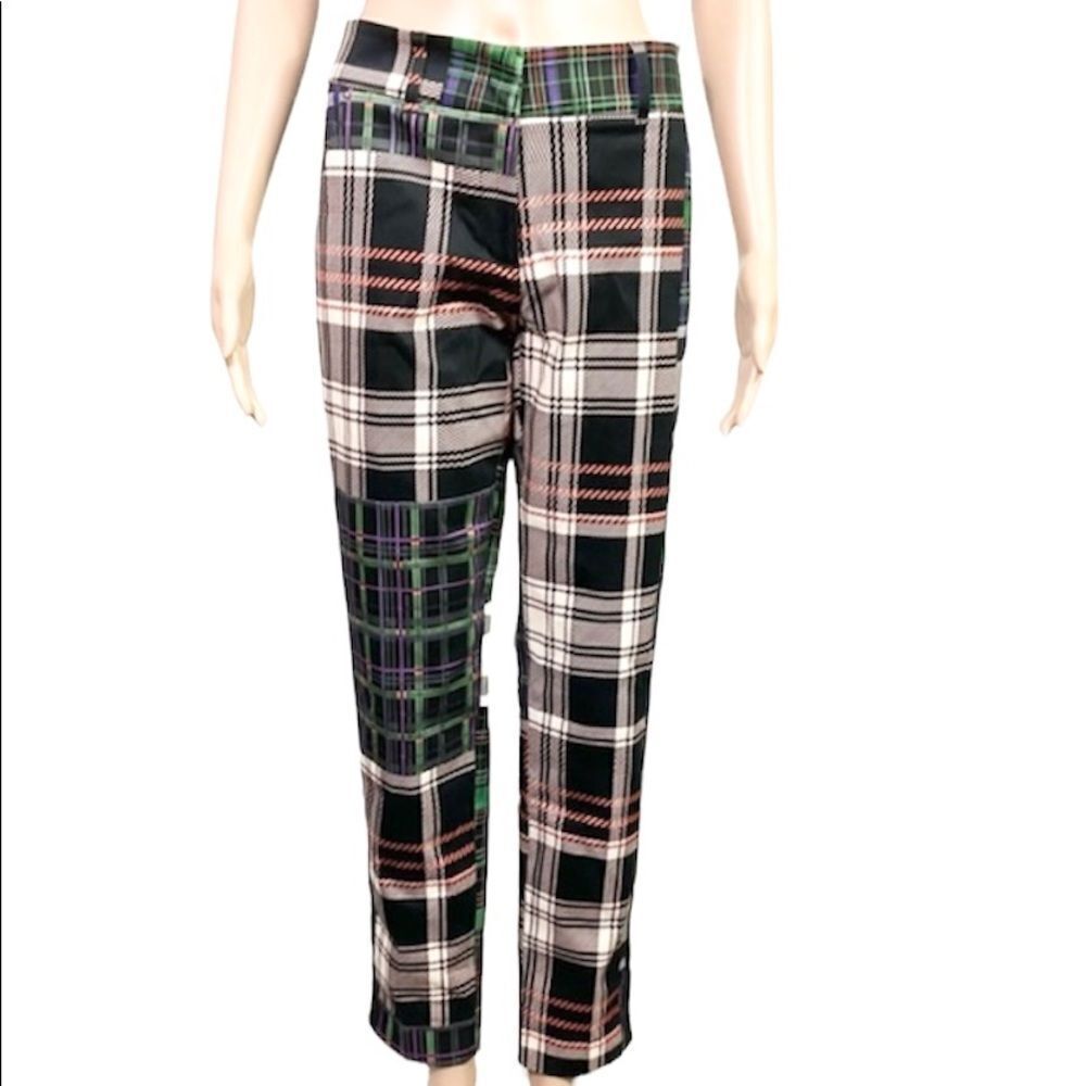 NEW Summun Woman Amsterdam Multi Check Print Trouser Pants 6